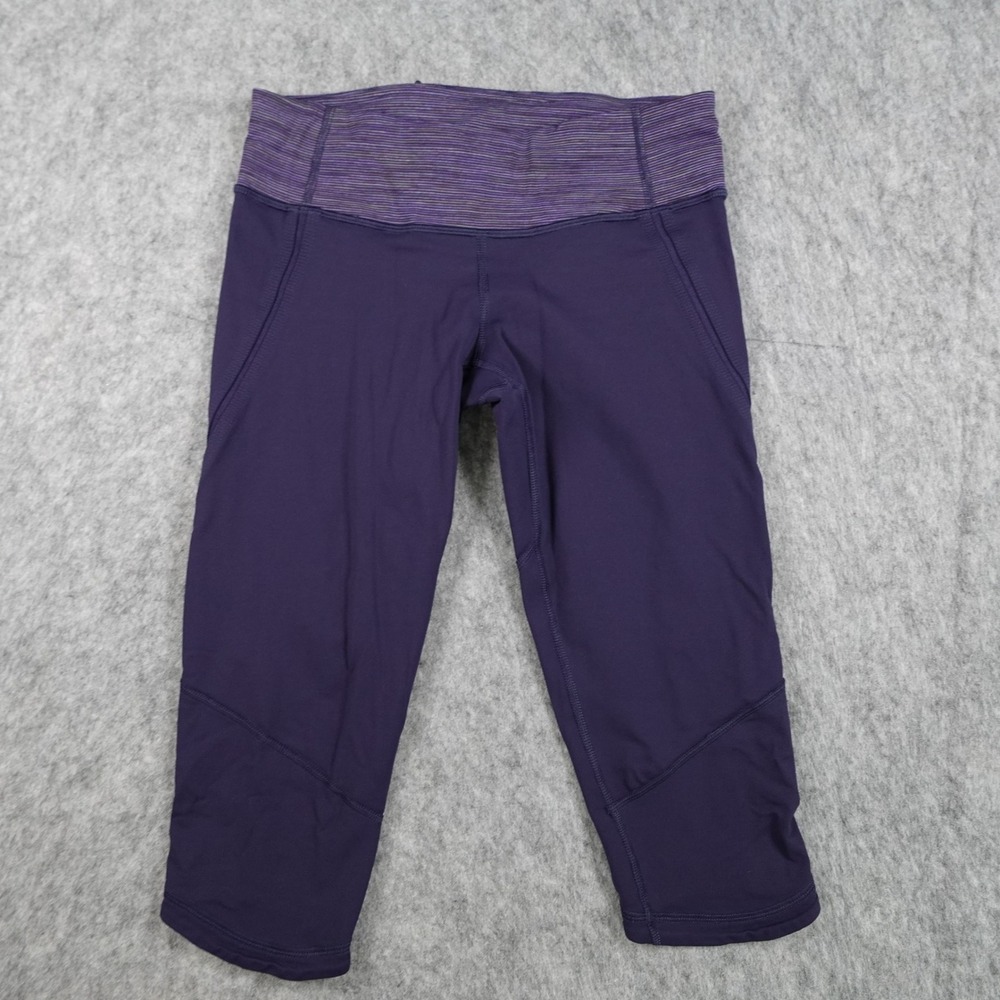 Lululemon‎ Leggings Womens 4 Purple In The Sun Crop 15" Capri Yoga Run Athletic
